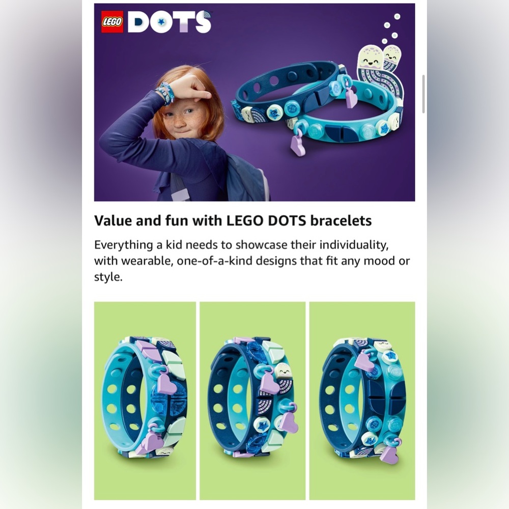 NWT LEGO DOTS Into the Deep Bracelet Set - Blue, Green, Purple - Picture 11 of 15